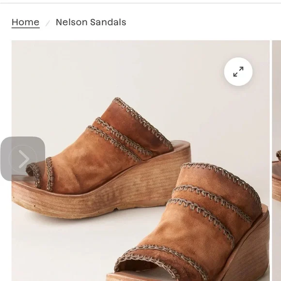 Red leather A.S.98 Sundance Platform Sandals with Whipstitch Detailing - Picture 2 of 7